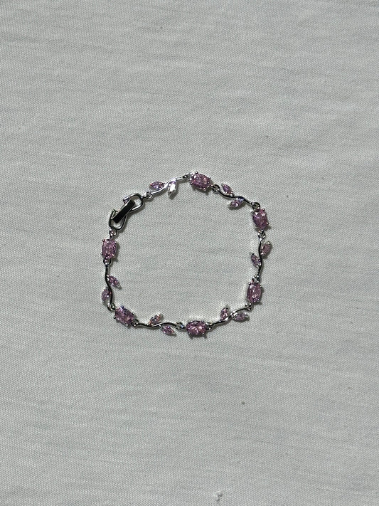 Purple & Silver - Tulip Bracelet