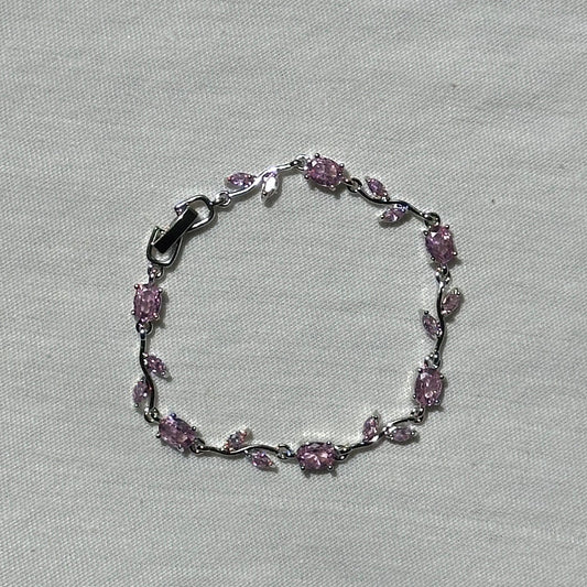 Purple & Silver - Tulip Bracelet